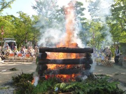 2012年の千日詣り最終日　護摩焚きの様子